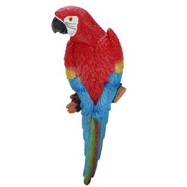 Haosie Garden Parrot Statue, Simulated Resin Parrot Wall Sculpture, Outdoor Hanging Parrot for Garden Bird Decorations