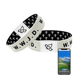 kumamart Bible Verse Bracelets Catholicism Bracelet Bible Verse Wristbands With NFC Daily Bible Verse Bracelet For Catholicism Wristbands Bible Gifts(Wearable bible bracelet white)