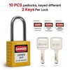 Boviisky Lockout Tagout Locks Set - 10 Yellow Lockout Locks