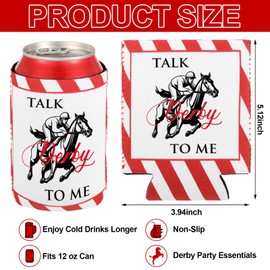 Pickmesh 24 Pcs Derby Can and Beverage Coolers Kentucky Horse Race Gifts Collapsible Funny Novelty Derby Can Holder for Horse Race Party Supplies (Run for the Roses)