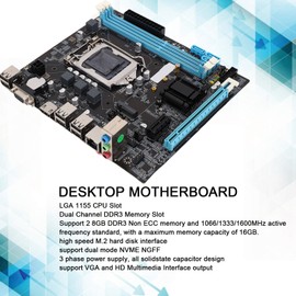Annadue Micro ATX Motherboard for LGA1155 Socket with DDR3 RAM, M.2 NVMe NGFF, 3 Phase Power Supply, VGA HD Output