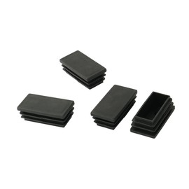 sourcingmap Plastic Rectangle Blanking End Tubing Cap Insert Bung 50mm x 25mm 4 Pcs Black