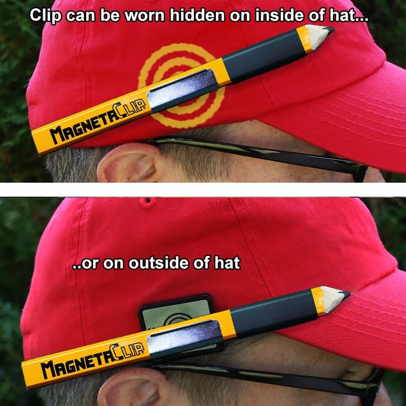 Magnetic Carpenter Pencil Holder With Strong Clip for Hat, Pocket,