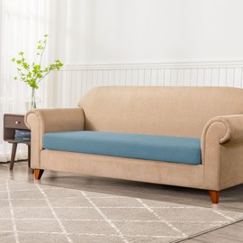 SUBRTEX Couch Slipcover RV Seater Slip Loveseat Stretch Durable Sofa Cushion Cover Spandex Elastic Furniture Protector for Settee Seat for Replacement in Livingroom, Large, Steel Blue