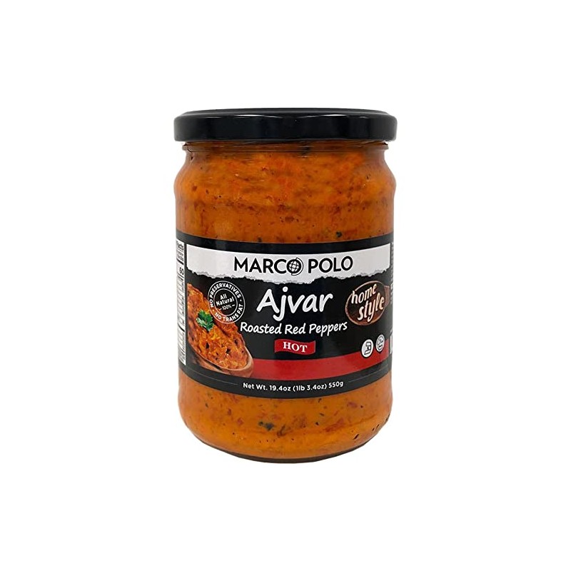 Marco Polo "Homestyle" Hot Ajvar with Roasted Peppers 19.3 oz./545g
