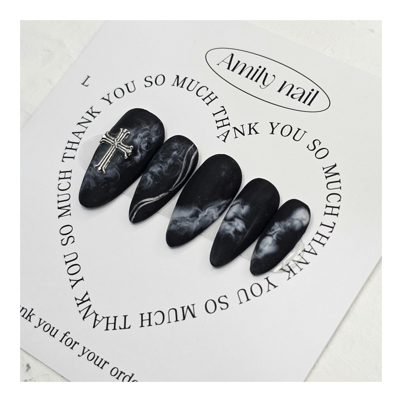 Dawn Fog [Handmade Nail Tips] Emily Nail - Coffin /