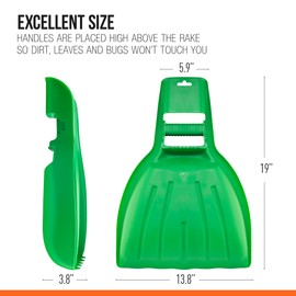 Leaf Collector, Leaf Scoops, Hand Rake for Leaf Picker Upper Gardening Hand Tools, Lawn Cleaning Garden Rake 3 Pairs Leaf Scoop, Green Plastic Leaf Grabber, by Superio