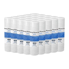 Sediment String Wound Water Filter Cartridge Standard 2.5x10" 20 Micron 25 Pack