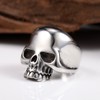 Black Stainless Steel Men's Cool Skull Head Solid Ring Punk