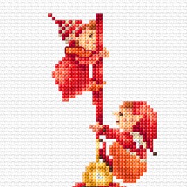 DUTCH STITCH BROTHERS Embroidery Kits - Counted Cross Stitch Set with 6 Inch Hoop. 14 Count Aida Fabric. Ideal Embroidery Kits for Beginners. Christmas Theme. DSB043E