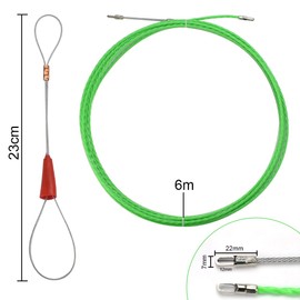 YAANBUNB 6m Fish Tape Wire Puller Electrical Wire Threade Nylon Fish Tape Cable Puller Cable Rods Kit Through Wall Cable Running Rods Cable Fishing Tool with Metal Lock Wire&Straps for Insulation Pipe