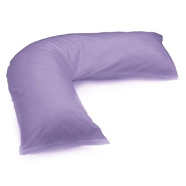 Crazypriceuk V shaoed polycotton pillow case cover Lilac