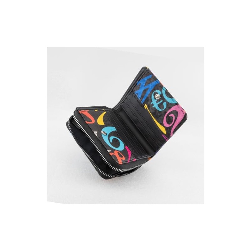 Frank Miura Wallet, Round Zipper, Men's, Women's, Big Money (Rainbow-Black)