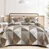 Dintszyayue Quilt Queen Size Brown, 3 Pieces Patchwork Bedspread Bedding