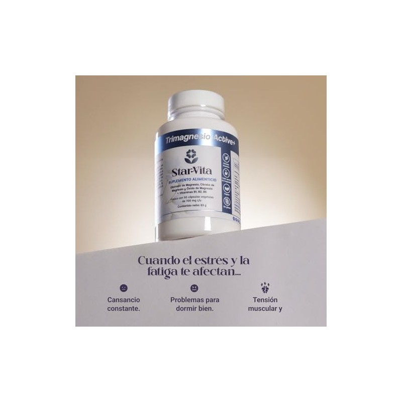 Trimagnesio Active+ StarVita Lab | Glicinato, Citrato y Óxido |