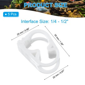 PATIKIL 5 Pack Plastic Tubing Clamps, 1/4"-1/2" Adjustable Tube Clamp Laboratory Pinch Valve Flow Control Hose Clamp for Hose Flow