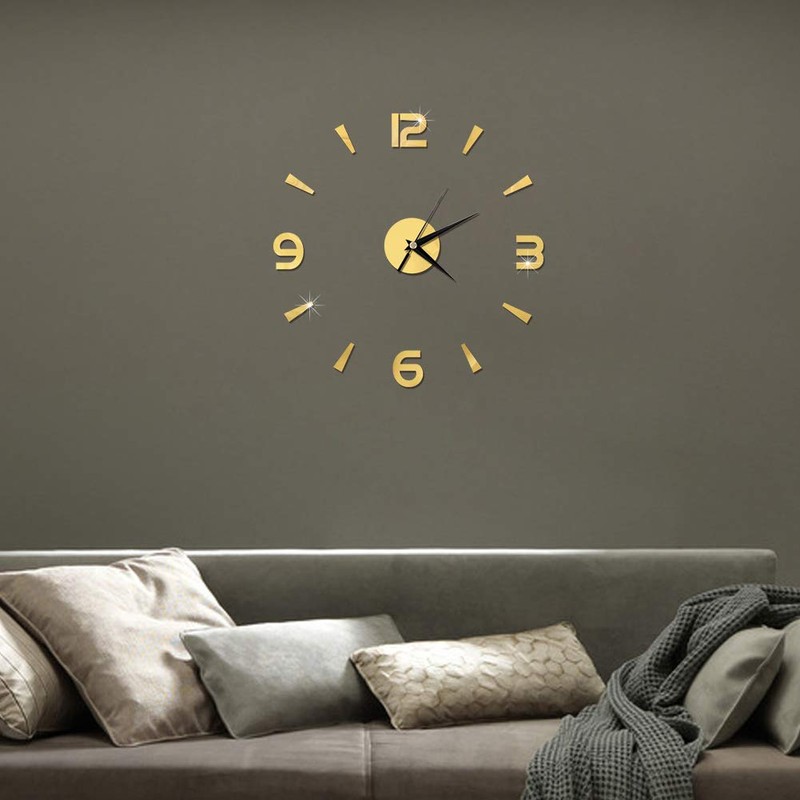 Wall Watch Decor, Wall Clock Sticker 3D Big Watch Decor