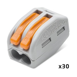 WAGO - WAGO Plastic Bucket 100 Junction Box Clamps - Assortment of 100 Lever Clamps Type 222 2-Conductor Clamps, 3-Conductor Clamps and 5-Conductor Clamps