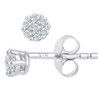 9ct White Gold Earrings – Diamond Cluster Women’s Earrings -
