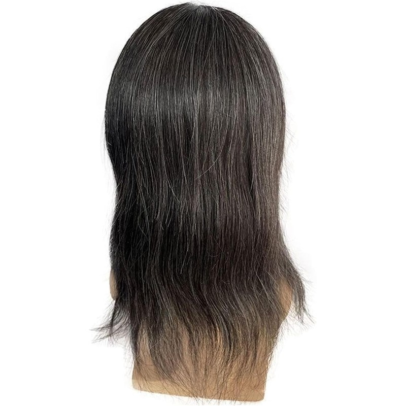 Hombres Tupé for hombre con encaje suizo #1B20, cabello humano