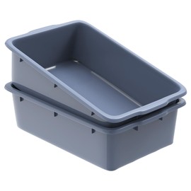 DUNCHATY 8.6 Gallon Plastic Bin Bus Tubs - Commercial Plastic Bus Box Utility Box - Wash Basin Tote Box for Restaurant Kitchen Organization and Storage（2 pack）