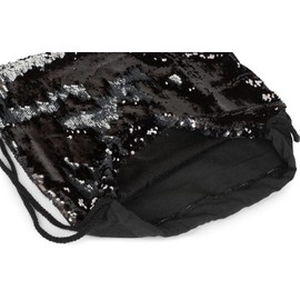 styleBREAKER hipster gym bag with sequins, rucksack, sports bag. bag, unisex 02012110, color:Black / Silver
