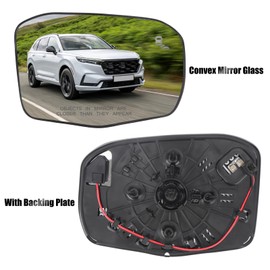 RACBOX Passenger Side Mirror Glass Compatible with CRV 2023 2024 2025, Convex Heated Mirror Glass Replacement with Blind Spot Detection, without Auto Dimming