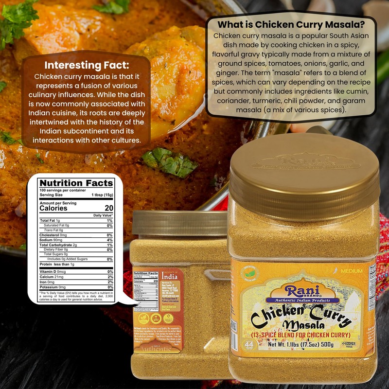 Rani Chicken Curry Masala Indian 13-Spice Blend 17.5oz (1.1lbs) 500g