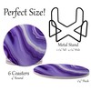 Purple Agate Marble Round Coasters Set of 6 - Abosrbent