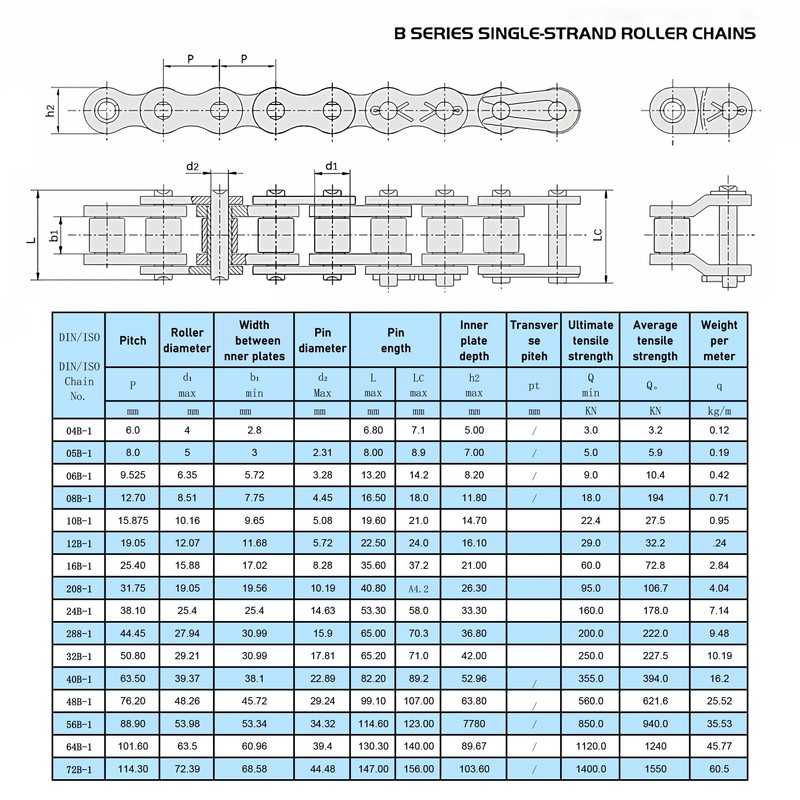 FOCMKEAS 8PCS 06B Roller Chain Connecting Links, 3/8 Inch Pitch
