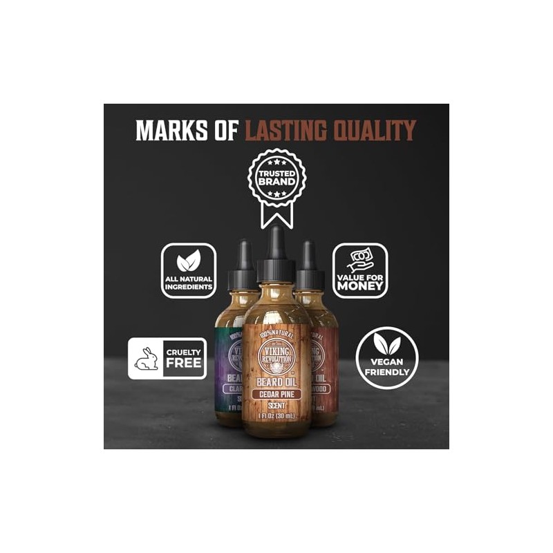 Viking Revolution - Aceite para Barba 3 Piezas - Sándalo,