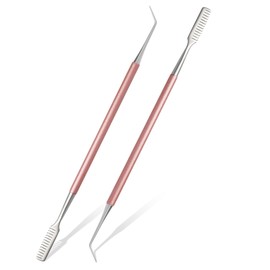 FVION Pack of 2 Eyelash Lifting Accessories, Eyelash Lifting Set, Stainless Steel Eyelash Comb for Eyelash Extension, Lash Lifting Accessories, Eyelash Comb, Eyelash Separator, Lash Lift Tool - Pink