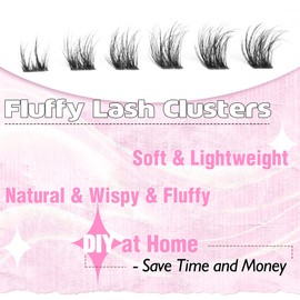Lash Clusters Fluffy Eyelash Clusters Eyelash Extensions 168pcs DIY Individual Lashes Extensions 8-16MM Wispy Cluster Lashes by Ruairie