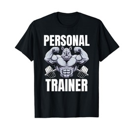 Funny PERSONAL TRAINER Gym Bro Rhino Instructor Team Protein T-Shirt