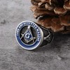INRENG Men's Stainless Steel Vintage Freemason Masonic Biker Rings Blue