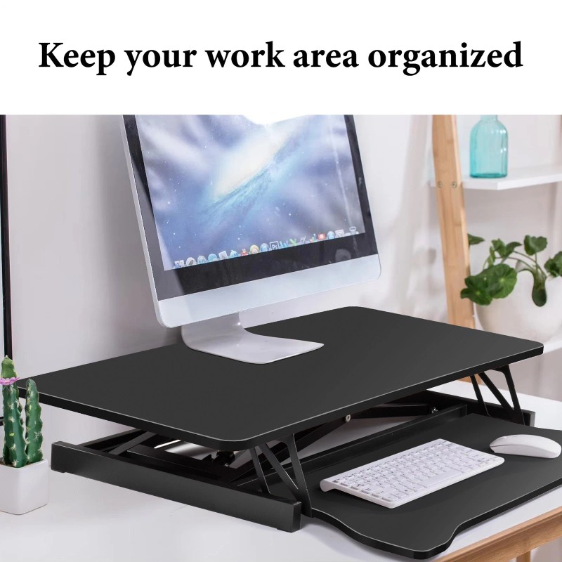 IGANG 37" Black Home Office Desk Riser Adjustable Standing Desk