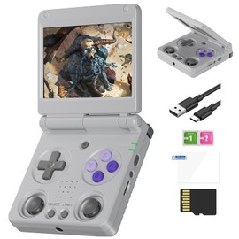 RG 34XXSP Retro Handheld Game Console Linux 3.4 inch IPS Screen 720*480 5000+ Classic Games 64G Card RG 34XXSP Retro Gaming Console Handheld 3300mAh Battery Compatible with WiFi HDMI Bluetooth Grey