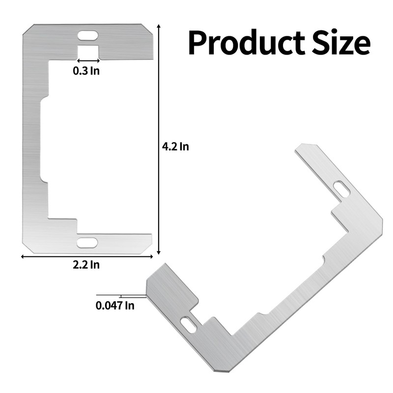 2 Pack Outlet Spacer, Metal Flush Fit Device Leveling Plates