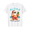 Funny Hawaiian Santa Aloha Merry Christmas Beach Vibes Xmas T-Shirt,