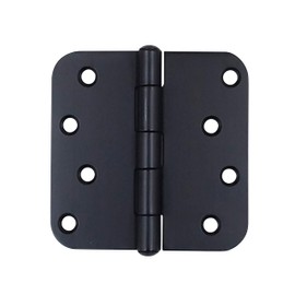Hinge Outlet Black Stainless Steel Door Hinges - 4 Inch with 5/8 inch Radius, Non-Removable Pin, Rust Resistant (Black, 3 Pack)