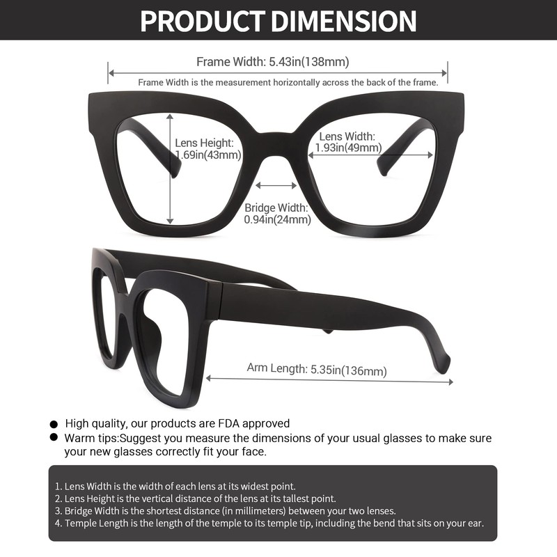 VOOGLAM Square Blue Light Blocking Glasses for Women Anti UV