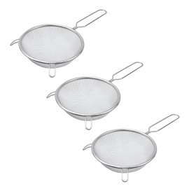 Pufguy 3 Pcs Fine Mesh Strainers Stainless Steel Strainers with Metal Handle Flour Sifter For Baking Tea Coffee Juice Strainer