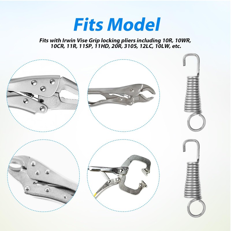 12pcs Vise Grip Spring Clamp, Carbon Steel Replacement Springs Parts