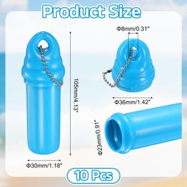 sourcing map 10Pcs Floating Keychain, Float Key Ring Holder with Waterproof Container, Float Key Pendant for Boating, Fishing, Water Sports, Sky Blue