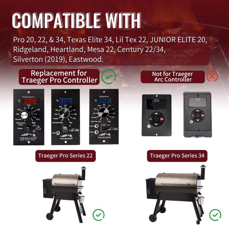 Upgraded PID Digital Pro Control Board (Item#365) Compatible with Traeger