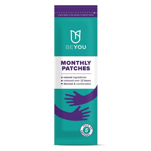 BeYou Natural Cooling Period Cramp Relief Patches, All Natural, analgesic