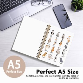 LIANGW Cat Notebook Journal, Cat Office Supplies Notebooks for School, Cat Lover Gifts for Women Men, Cat Gifts for Girls, Cat Notepad 5.5x8.3 Inch