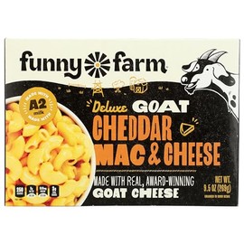 Funny Farms Goat Cheddar Cheese Macaroni and Cheese Dinner, No Artificial Preservatives, No Artificial Flavors, No Synthetic Dyes, 9.5 Ounce (Pack of 8)