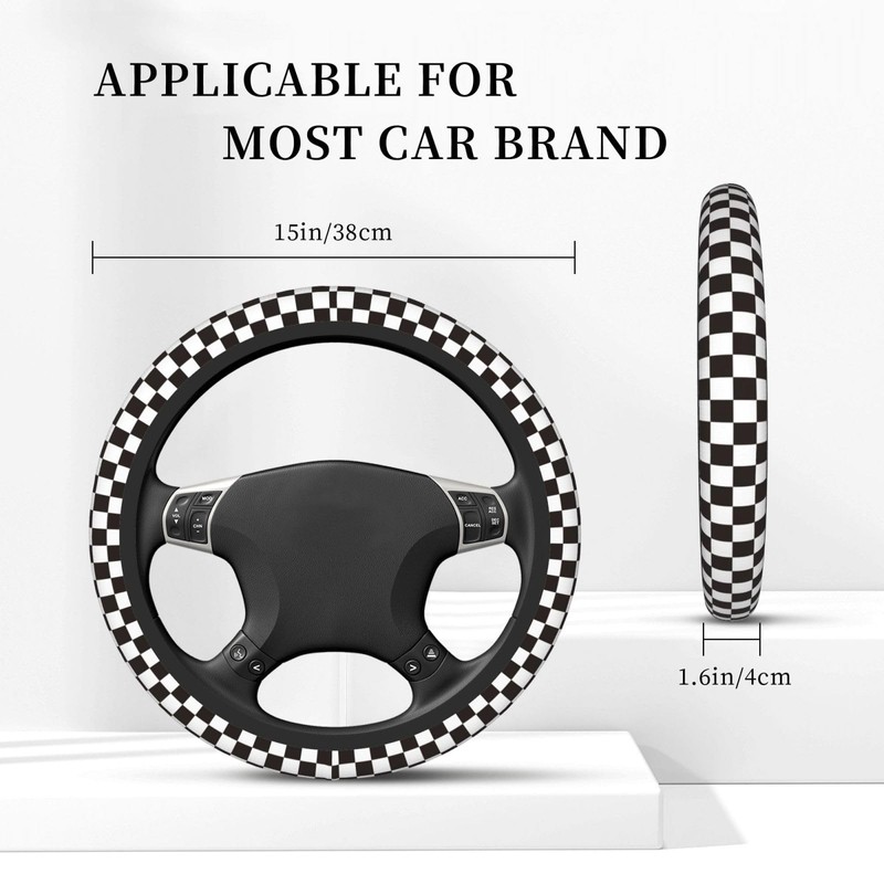 Black and White Checkered Racing Flag Checkerboard Square Grid Car
