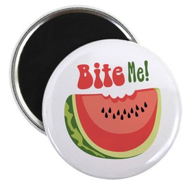 CafePress Bite Me! Magnets 2.25" Round Magnet, Refrigerator Magnet